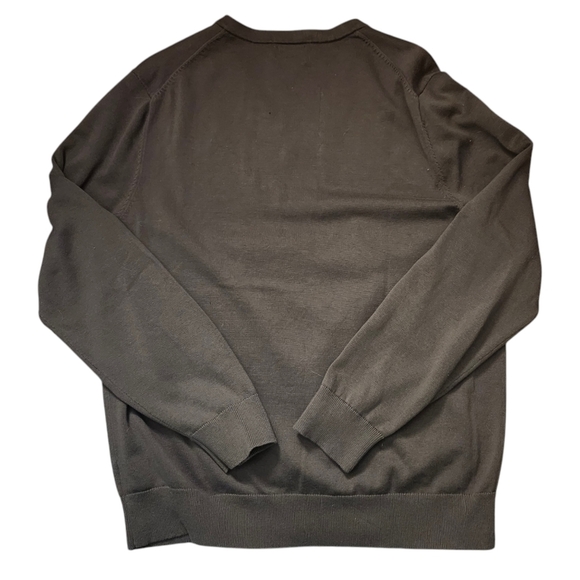 Lands' End‎ 100% supima cotton v-neck sweater olive green men's large - Picture 3 of 6